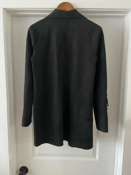 NWOT KUT From The Kloth Black Suede Long Coat - Picture 3 of 10